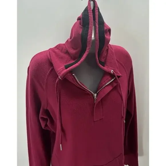 Women's Calvin Klein Lightweight Maroon Hoodie Sz S - Picture 4 of 14